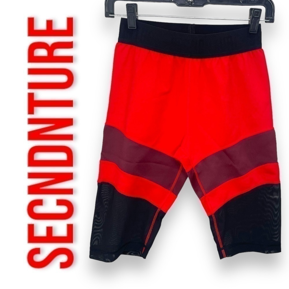 NWT SECNDNTURE Red & Black Biker Shorts - Small